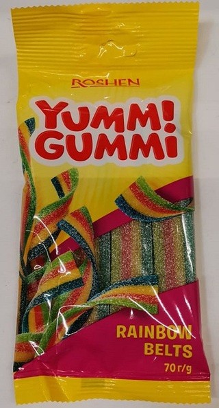 Caramelos de mermelada "Yummi Gummi Sour Belts" 70g