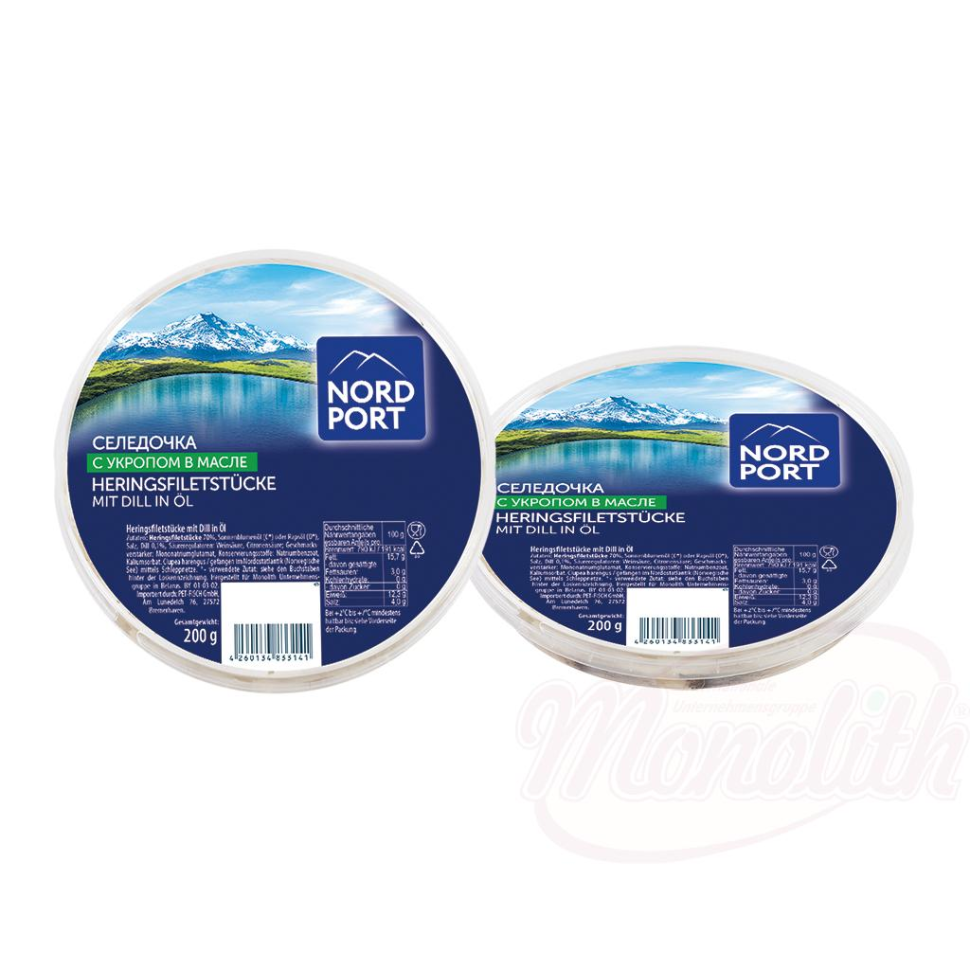 Arenque con eneldo en aceite NORD PORT 200g
