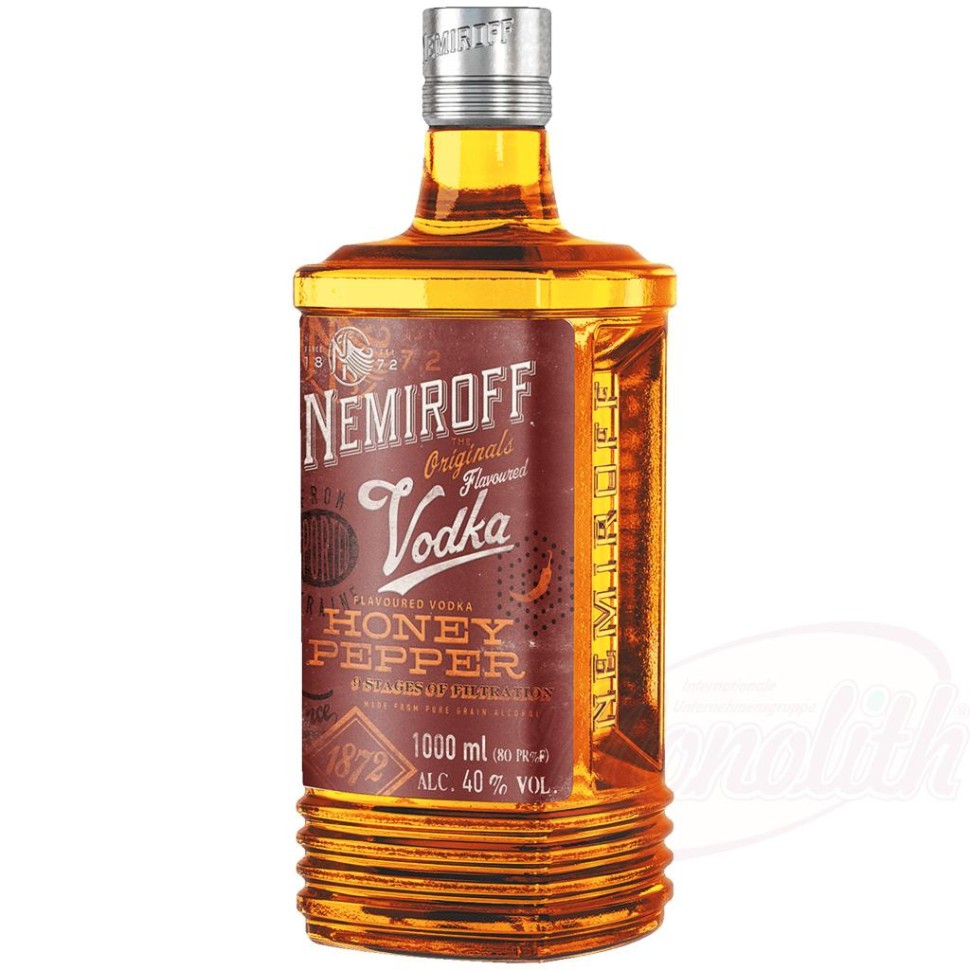 Vodka "Nemiroff" Miel ucraniana con pimienta 40% alc.