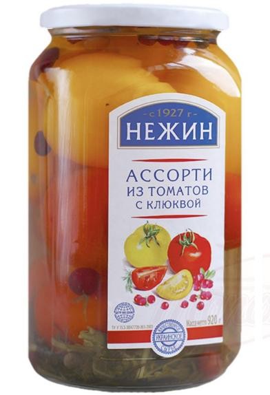 Ассорти из томатов и клюквы, 920 г