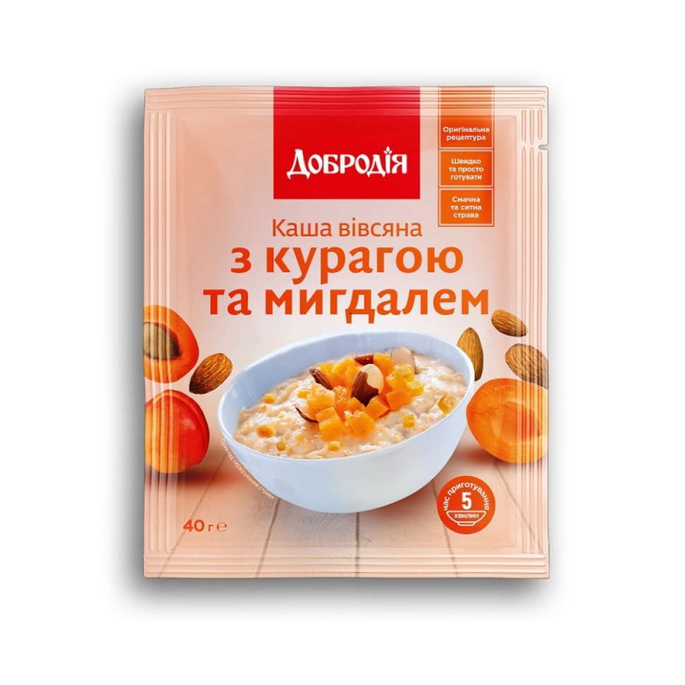 Овсяная каша с курагой и мендалем  40г