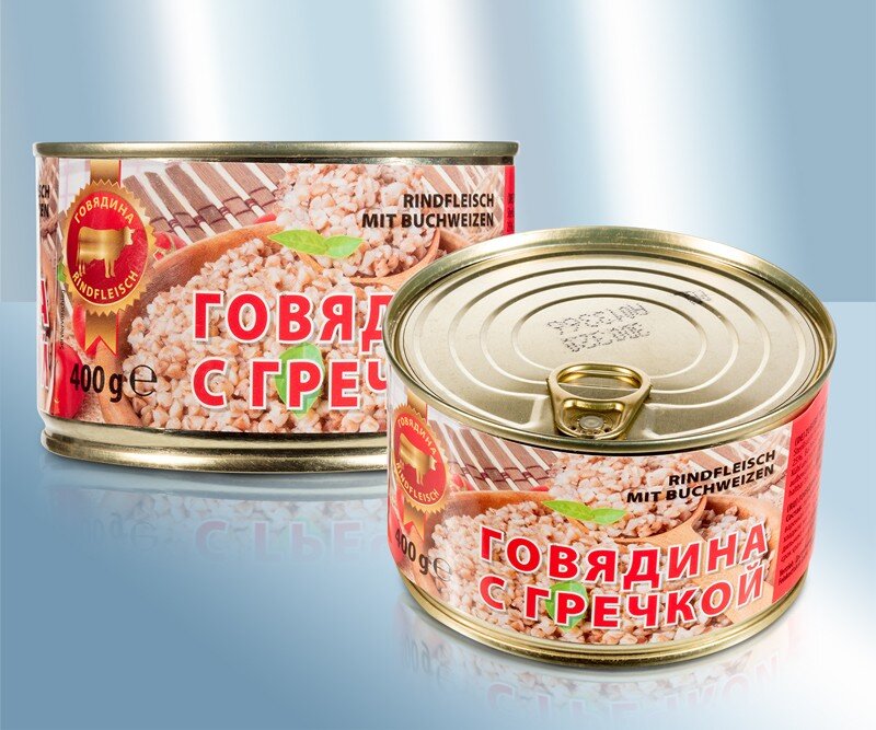 Гречневая каша с говядиной, крупнокусковая, 400 г