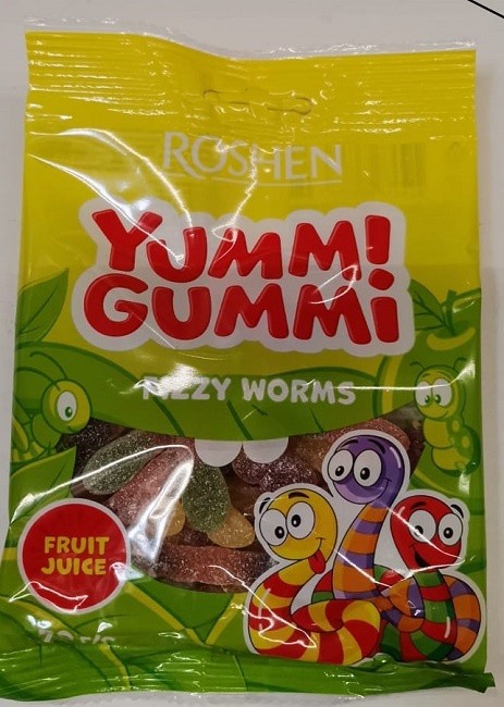 Caramelos de mermelada "Yummi Gummi Fizzy Worms" 70g