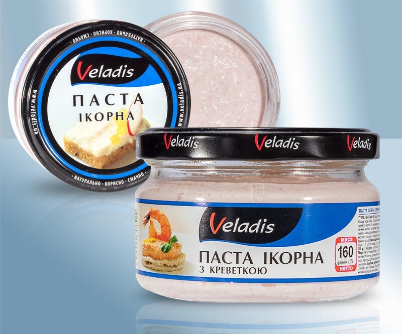 Pasta de caviar con camarones, 160 g