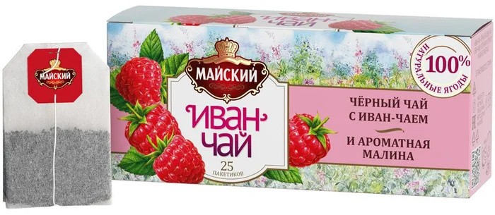 Té Maisky Ivan-chai frambuesa negra 25*1.5g