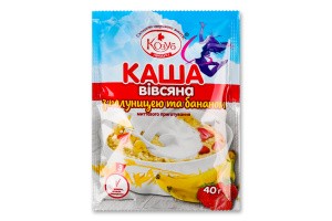Gachas instantáneas de avena con fresas y plátano Producto Kozub m/u 40g