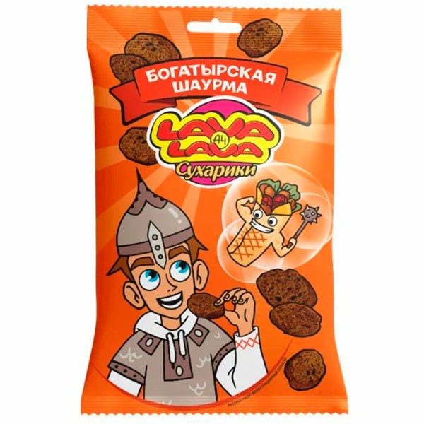 Сухарики ржаные Lava Lava Богатырская шаурма 30 гр