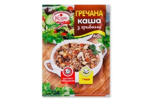  Gachas instantáneas con champiñones Producto de trigo sarraceno Kozub m/u 40g 