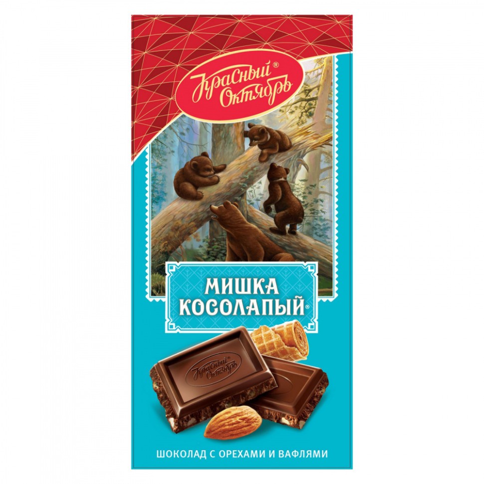 Шоколад Красный Октябрь мишка косолапый с орехами0,75г