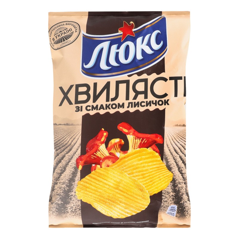 Чипсы рифленые Люкс со вкусом лисичек, 125 г