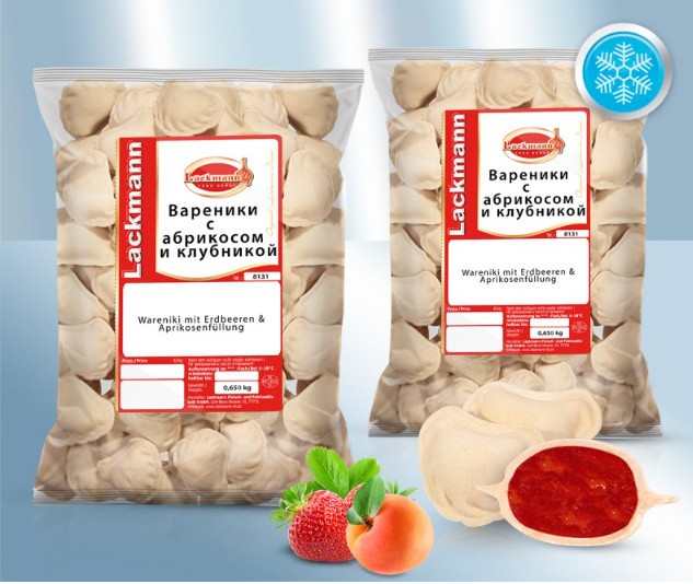 Вареники с абрикосом и клубникой 650 г