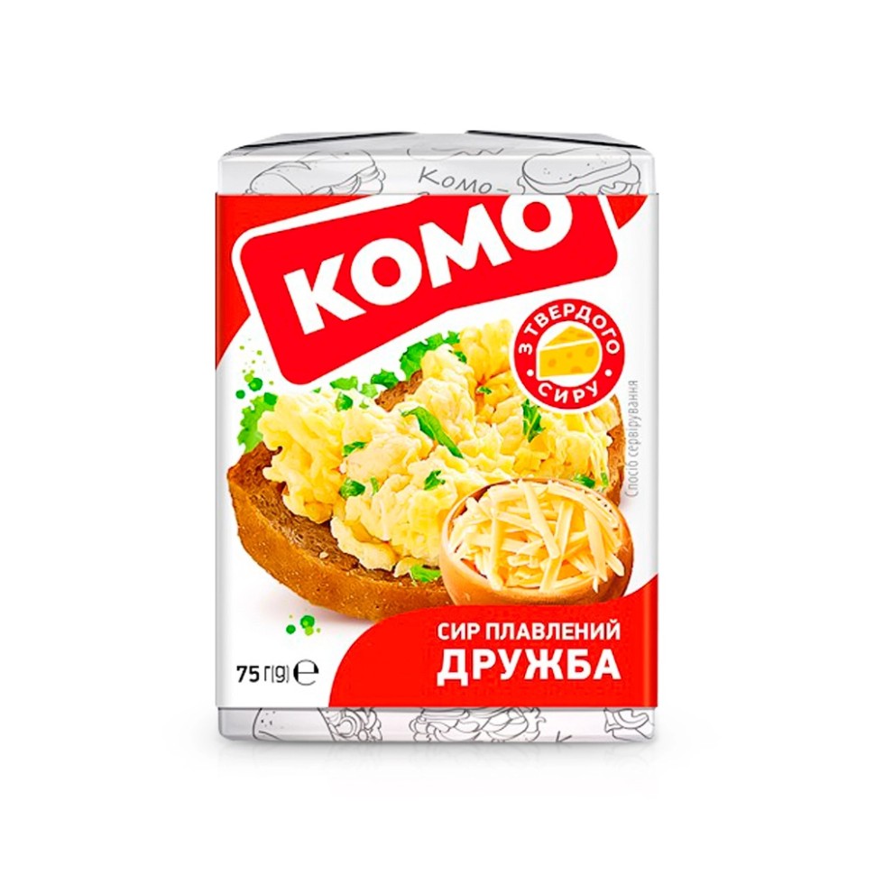 Сырок - Дружба, плавленый, 40 % жирности, Комо, 75 г