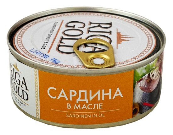 Консервы рижское Золото сардина в масле  240г