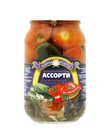 Ассорти из помидоров и огурцов, 860 г