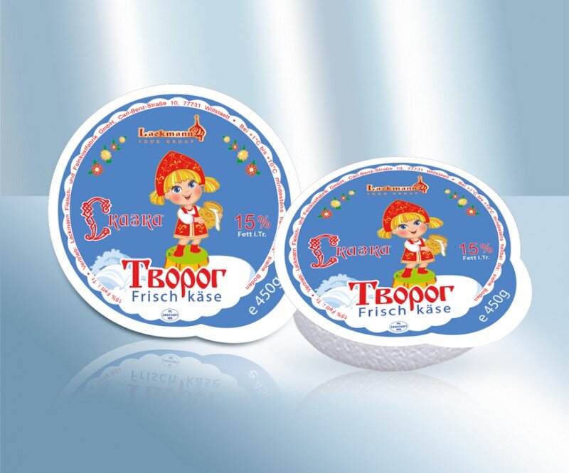 Творог Lackmann "Молочная сказка" 15%  жирности, 450 г