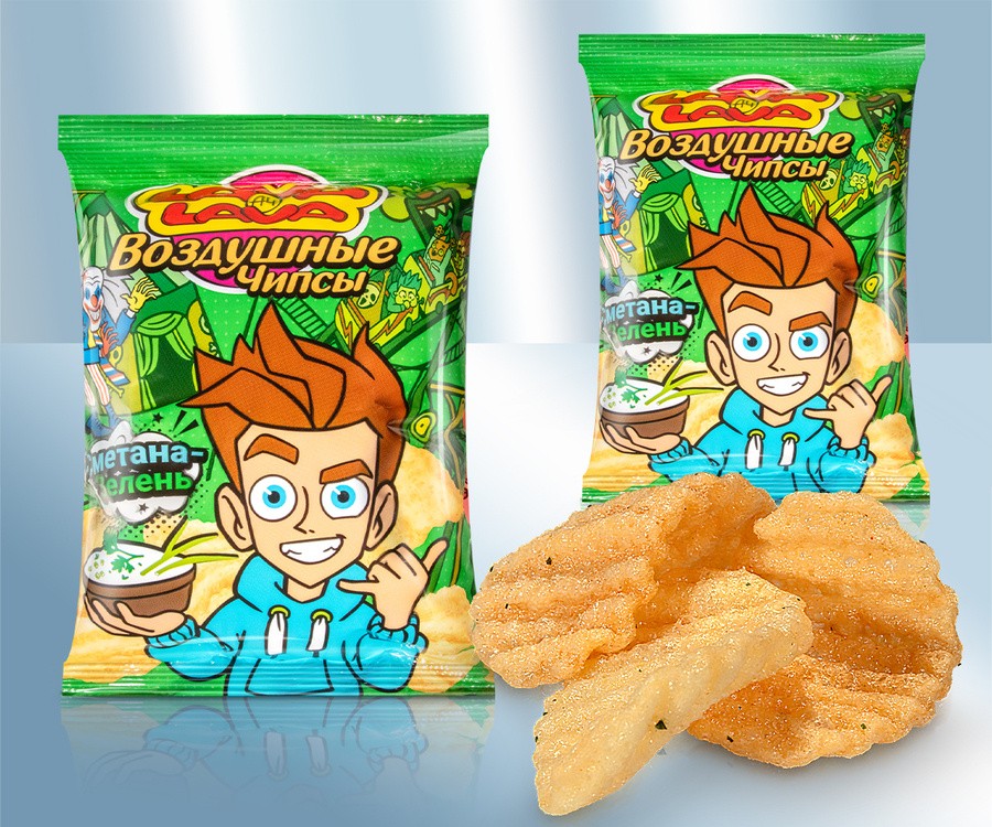 Chips "Lava-Lava" con sabor a crema agria y hierbas, crujientes 50g