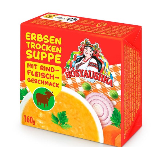 Sopa de guisantes en briquetas, sabor a ternera, 160 g