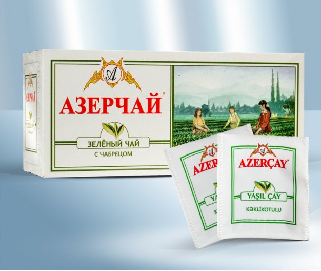 Чай зеленый с чабрецом в пакетиках в индивидуальной упаковке, 25х2гр