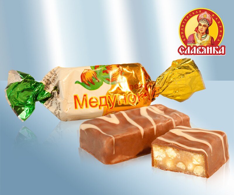 Конфеты шоколадные "Медунок с орехом" фабрика "Славянка", Беларусь, 100 г