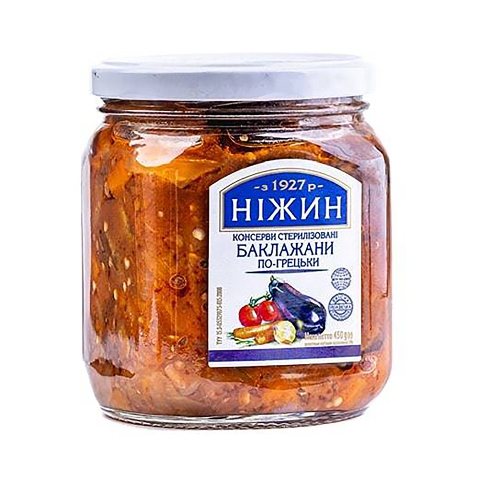 Баклажани по-грецьки Ніжинські у банку 450 г