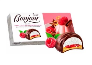 Postre con sabores de Panna Cotta y Frambuesa 232g