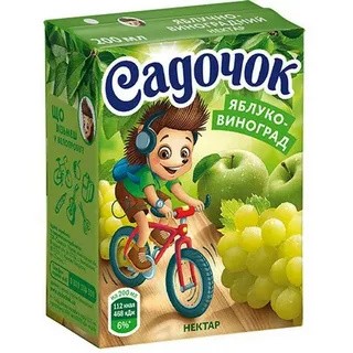 Сок яблочно-виноградный 0,2Л Садочок