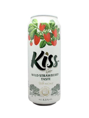 Сидр Kiss со вкусом клубники 4,5% 0,5 л