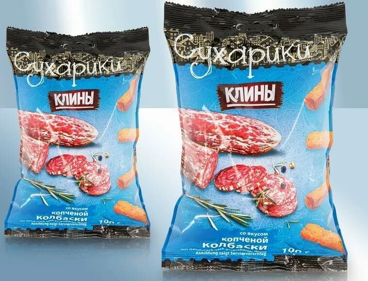 Сухарики житні зі смаком копченої ковбаски, 100 г