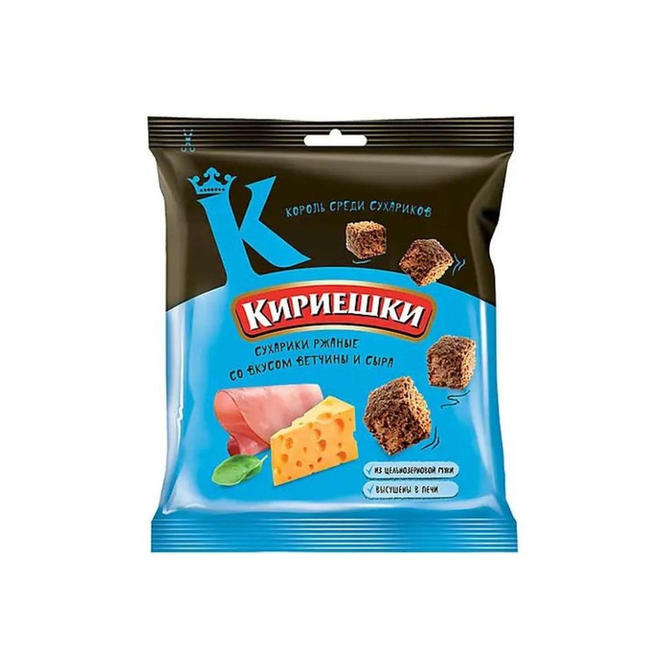 Кірієшки сухарики 100г шинка та сир 
