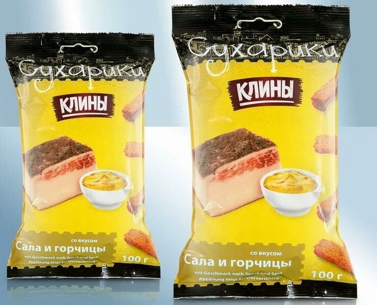 Сухарики ржаные со вкусом сала и горчицы, 100 г