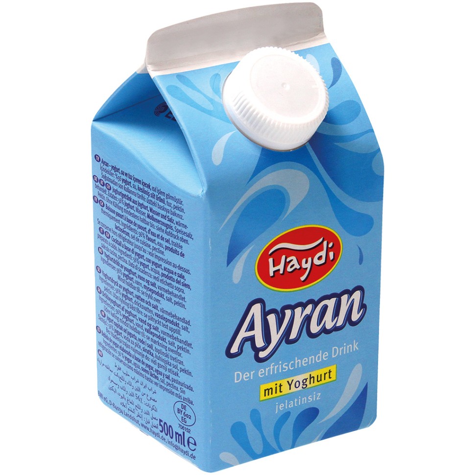 Bebida de yogur “Ayran” a base de yogur, agua y sal, tratada térmicamente 550g
