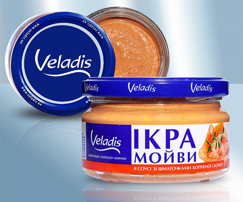 MINI CAVIAR EN SALSA CON TROZOS DE SALMÓN AHUMADO VELADIS S / B 180G