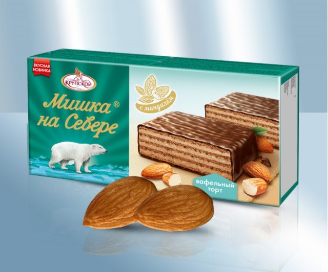 Торт вафельний "Ведмедик на півночі", з мигдалем 230 г