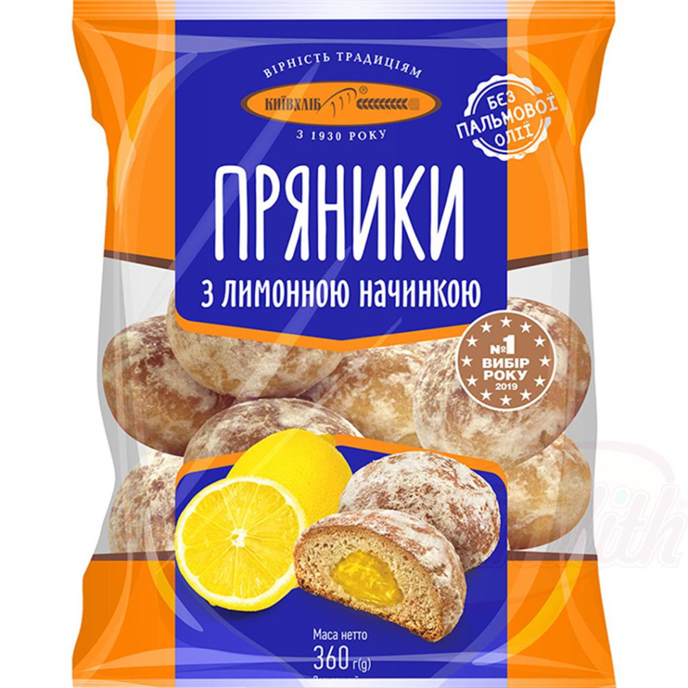 Pão de gengibre com recheio de limão Kievkhlib, 360 g