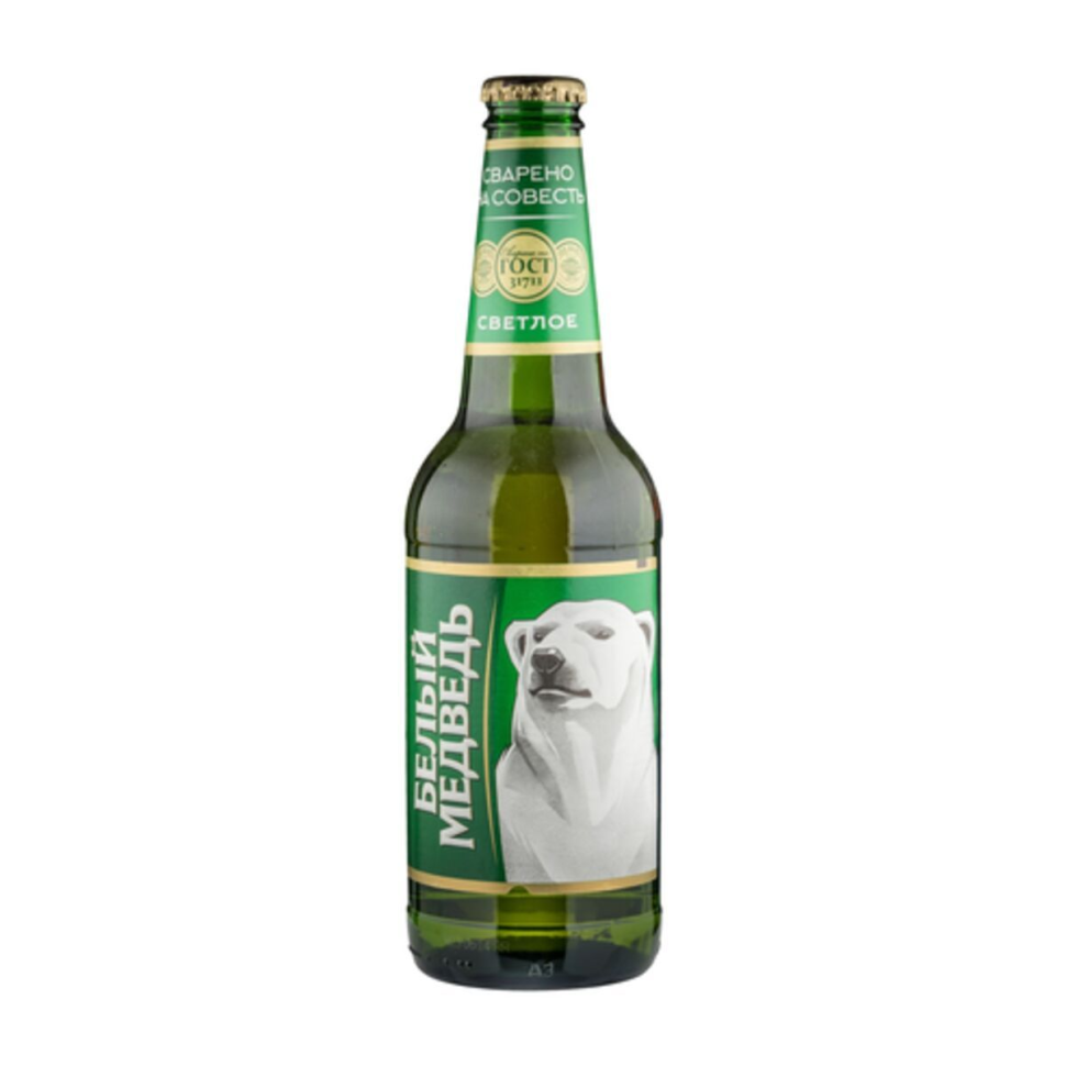 Cerveza rusa "Oso blanco" rubia, 0.5 l