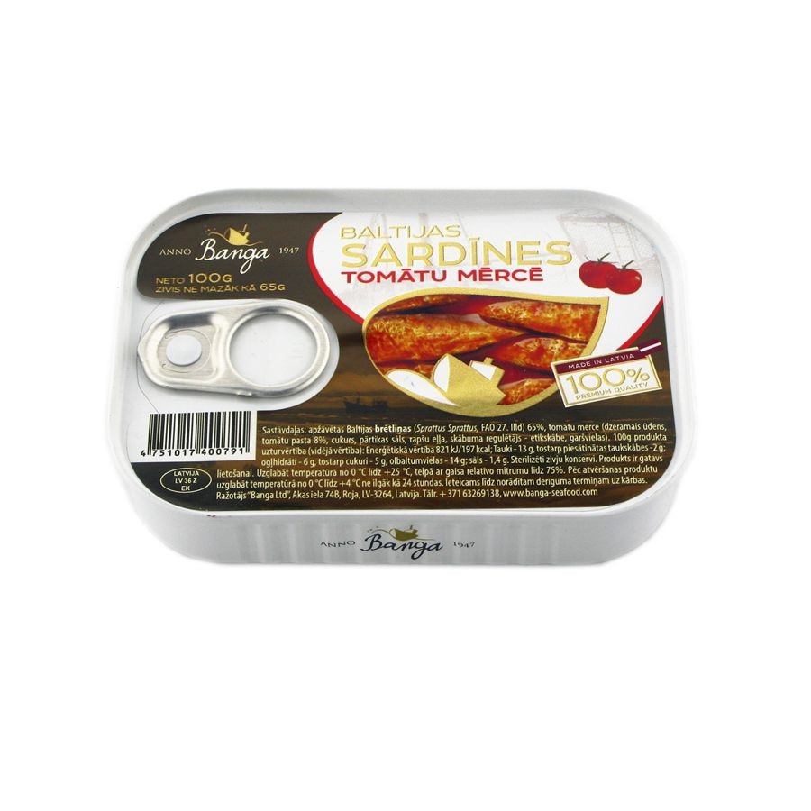 Сардины «БАЛТИКА» в Томате 100г  (BANGA)