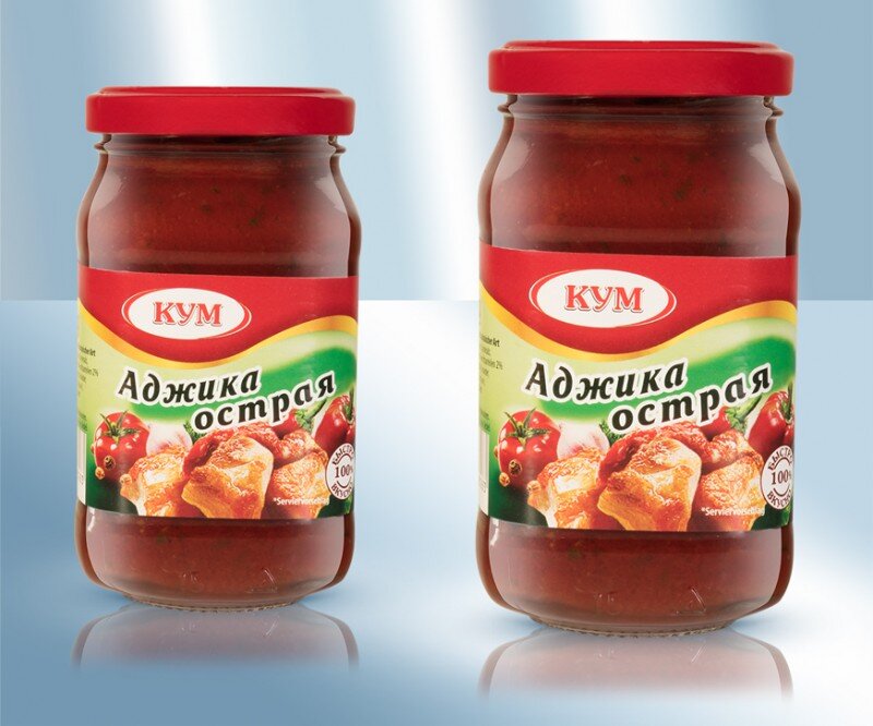 Comida russa. Molho picante "Adgika", 212 g