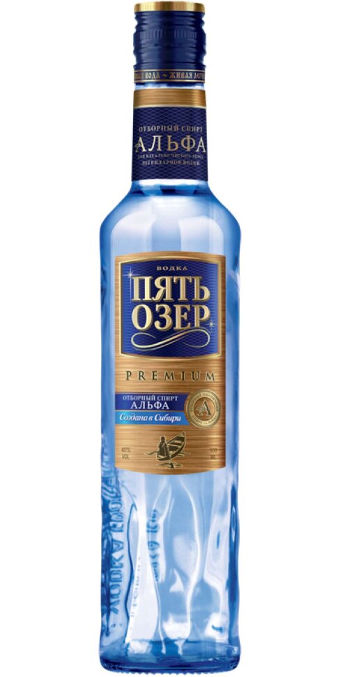 Vodka rusa "Pyat ozer" premium, 0.5 l