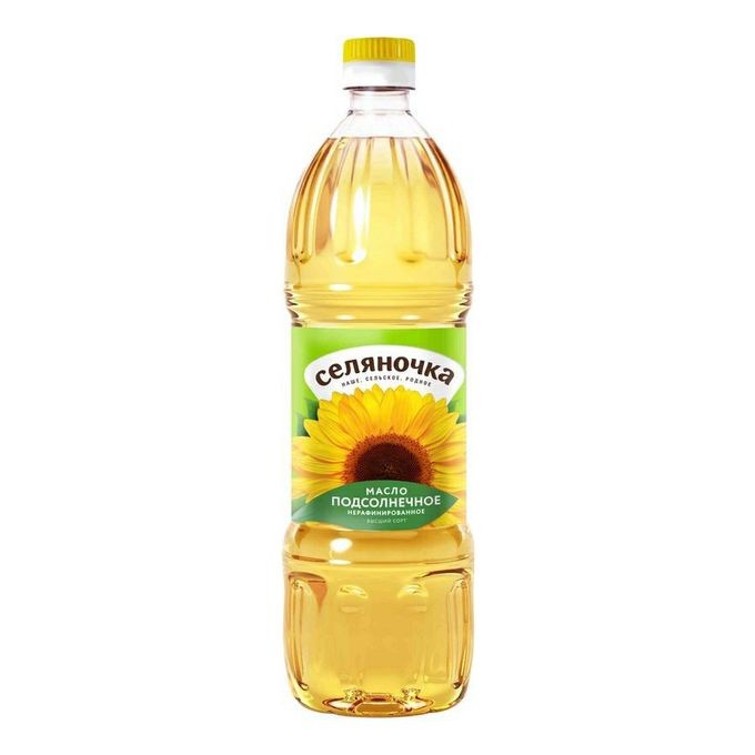 Aceite de girasol Selyanochka sin refinar 810 ml