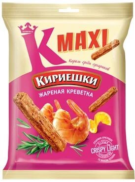 Кириешки Maxi, сухарики со вкусом жареных креветок, 60 г