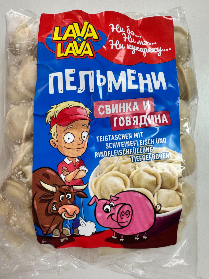 Пельмени LAVA LAVA  свинина и говядина 1кг