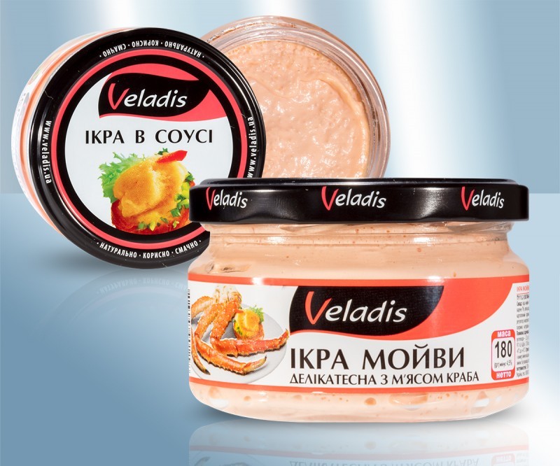 Ікра мойви в соусі, делікатесна з м&#39;ясом краба - Veladis 180г