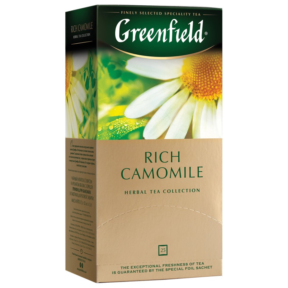 Чай из трав "Rich Camomile" в пакетиках в индивидуальной упаковке, 25х1,5гр
