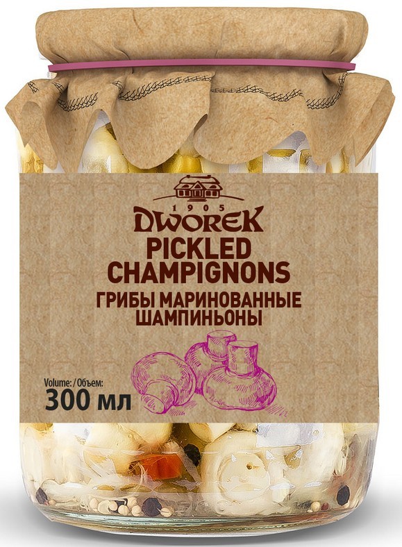  Грибы маринованные шампиньоны 300г