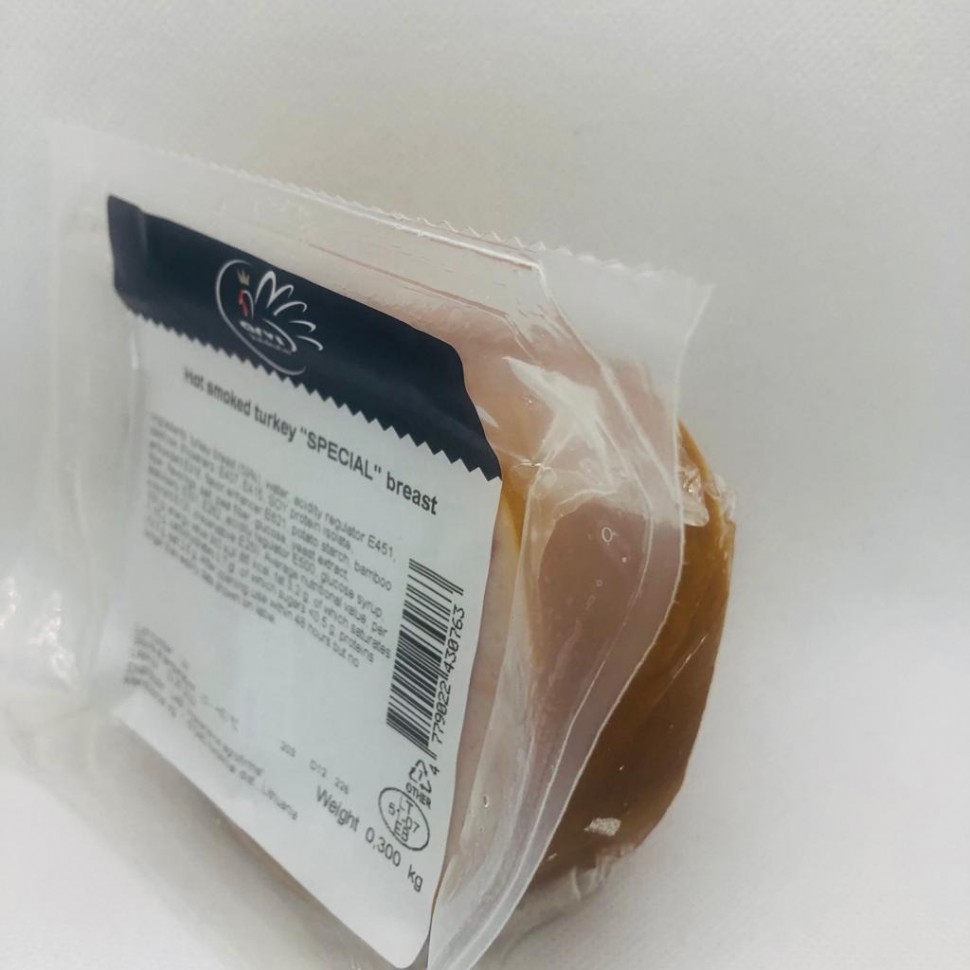 Peito de peru defumado quente em vácuo 300g