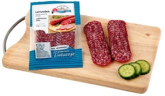 "Литовська" сирокопчена ковбаса с.с фас. 90г. У нарізку