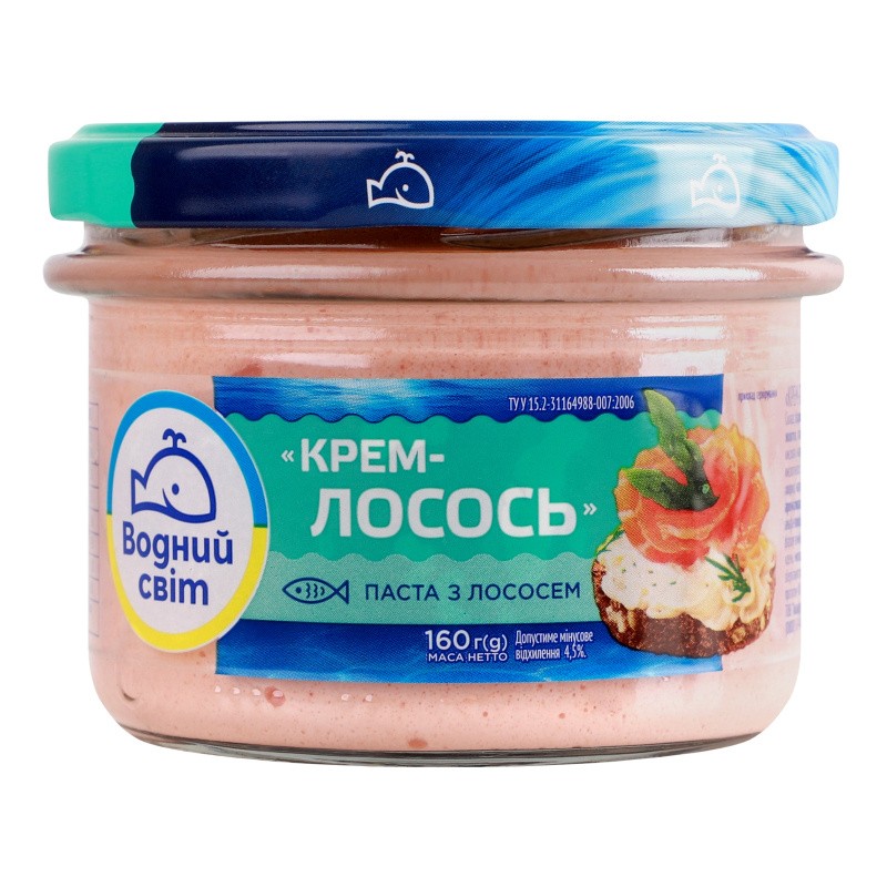 Паста Крем лосось 160 г водный мир 