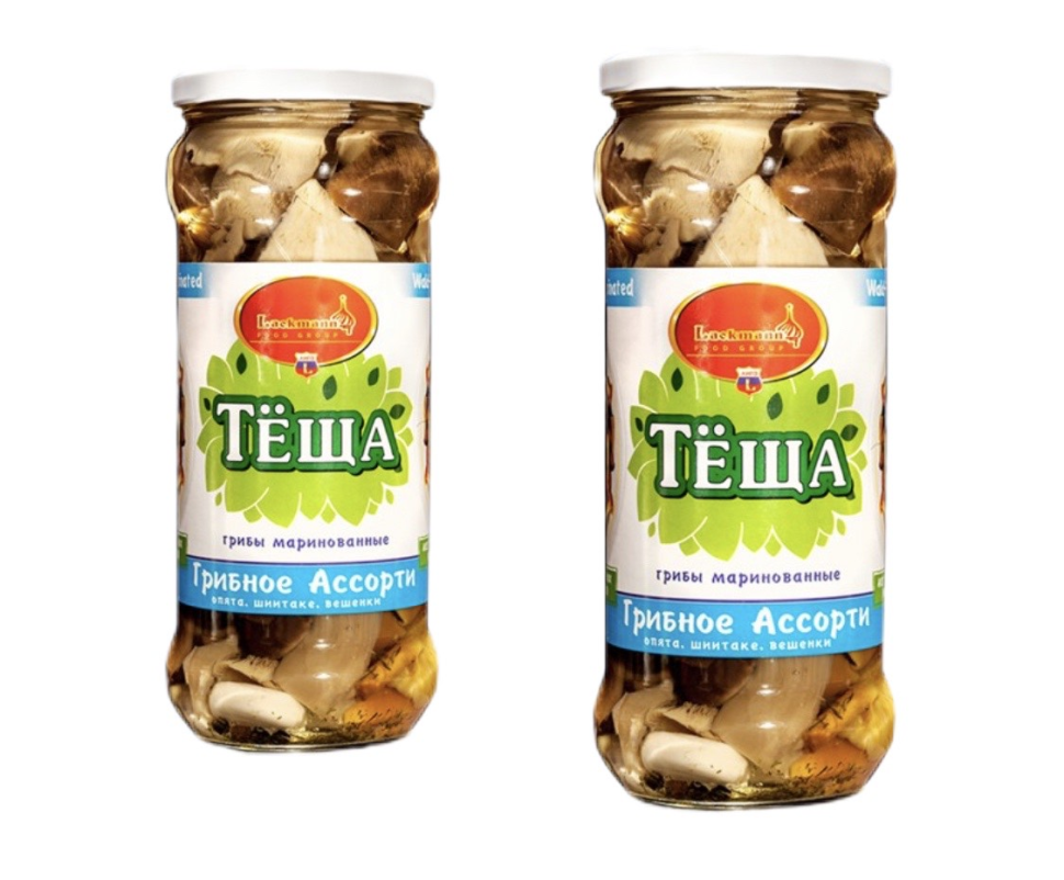 Champiñones en escabeche, surtidos (champiñones a la miel, shiitake, setas de cardo) al ajillo 580ml
