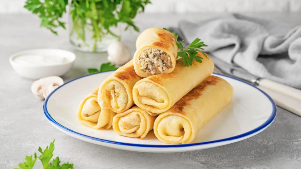 Блинчики со свино-говяжьим фаршем, 500 г