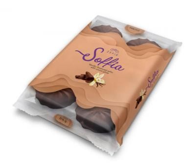 Marshmallows de baunilha SOFFIA em chocolate 216 gr